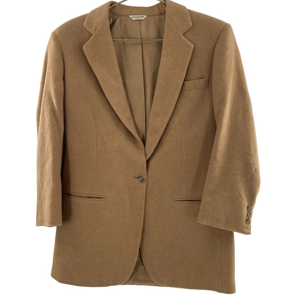 Vintage 100% Camelhair Tan Dress Coat Blazer Size 6 Lined
